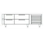 Garland US Range UN17C72 Polar Cuisine 72" 4 Drawer Refrigerated Chef Base with Marine Edge Top 