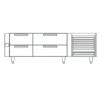 Garland/US Range UN17FC72 Polar Cuisine 72" 4 Drawer Freezer Base, Stainless Steel with Marine Edge Top 