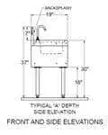 Glastender Glastender SWA-18 Underbar Wet Waste Sink Unit