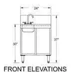 Glastender Glastender SWB-24R-C Underbar Wet Waste Sink