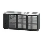 Hoshizaki Hoshizaki BB80-G Black 3 Glass Door Refrigerated Back Bar Storage Cabinet, 115 Volts