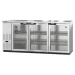 Hoshizaki Hoshizaki BB80-G-S Stainless Steel 3 Glass Door Refrigerated Back Bar Storage Cabinet, 115 Volts