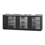 Hoshizaki Hoshizaki BB95-G Black 3 Glass Door Refrigerated Back Bar Storage Cabinet, 115 Volts
