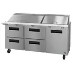 Hoshizaki Hoshizaki SR72B-30MD4 72'' Mega Top Refrigerated Sandwich / Salad Prep Table