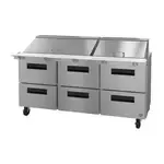 Hoshizaki Hoshizaki SR72B-30MD6 72'' Mega Top Refrigerated Sandwich / Salad Prep Table