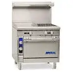 Imperial Imperial IHR-G18-2-M Commercial Range, 36" W with 2 Burners (1) 18" Griddle and Modular Base - 110,000 BTU