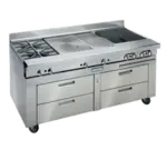 Imperial IHR-XX-SC-72 Spec Series Sizzle 'N Chill System 72" 4 Drawer Refrigerated Chef Base with Marine Edge Top 