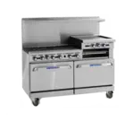 Imperial Imperial IR-10-XB Restaurant Gas Range, 60" W with 10 Burners and (1) Standard Oven & (1) Open Cabinet with Bottom Shelf - 355,000 BTU
