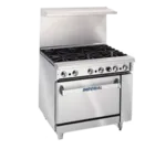 Imperial Imperial IR-4-G12-XB Restaurant Gas Range, with 4 Burners (1) 12" Griddle and Open Cabinet Base with Bottom Shelf - 148,000 BTU