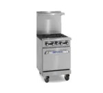 Imperial Imperial IR-4-XB Restaurant Gas Range, 24" W with 4 Burners and Open Cabinet Base with Bottom Shelf - 128,000 BTU