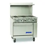 Imperial Imperial IR-6-C Restaurant Gas Range, with 6 Burners and Convection oven - 222,000 BTU