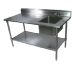 John Boos John Boos EPT6R5-3072GSK-R-X Work Table With Prep Sink