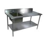 John Boos John Boos EPT8R5-3060SSK-L-X Work Table With Prep Sink