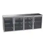 Krowne Metal Krowne Metal BR96 Silver 4 Solid Door Refrigerated Back Bar Storage Cabinet, 115 Volts