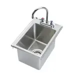 Krowne Metal Krowne Metal HS-1419 20 Gauge Stainless Steel 10-3/8" x 14" x 9" 1 Compartment Drop-In Sink / Deck Mounted Gooseneck Faucet