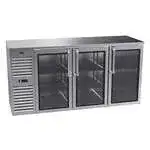 Krowne Metal Krowne Metal NS72 Silver 3 Door Refrigerated Back Bar Storage Cabinet, 115 Volts