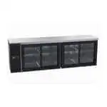 Krowne Metal Krowne Metal SD108 Black 4 Glass Door Refrigerated Back Bar Storage Cabinet, 115 Volts
