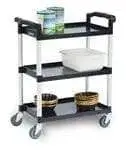 Lakeside Manufacturing Lakeside Manufacturing 2500 Open Base 300 Lb Capacity Stain-Resistant Plastic 3 Shelf Utility Cart, with 4" casters - 31-3/4"W x 17-1/2"D x 38"H