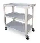 Lakeside Manufacturing Lakeside Manufacturing 2501 Open Base 300 Lb Capacity Stain-Resistant Plastic 3 Shelf Utility Cart, with 4" casters - 36"W x 18-1/2"D x 35"H