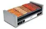 NEMCO NEMCO 8045W-SLT Roll-A-Grill® 35.50'' Slanted Top Countertop Hot Dog Roller Grill with Individual Controls, 120 Volts