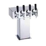 Perlick Perlick Corporation 4006-2BPC Tee Draft Beer Tower, Countertop, Glycol-Cooled - 9-1/8"W x 12-15/16"H
