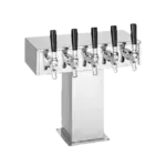 Perlick Perlick Corporation 4006-5BPC2 Tee Draft Beer Tower, Countertop, Glycol-Cooled - 14-5/8"W x 15-9/16"H