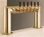 Perlick Perlick Corporation 4008-6BTF Pass-Thru Pipe Draft Beer Tower, Countertop, Glycol-Cooled - 38"W x 14"H