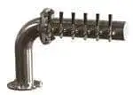 Perlick Perlick Corporation 4062-6L "L" Brew Pipe Draft Beer Tower, Countertop, Glycol-Cooled - 28-3/4"W x 20"H O.A.