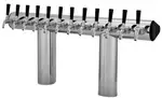 Perlick Perlick Corporation 66500-10BPC Winged Bridge Draft Beer Tower, Countertop, Glycol-Cooled - 30-3/4"W x 16-1/2"H
