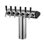 Perlick Perlick Corporation 66500-6BPC Winged Tee Draft Beer Tower, Countertop, Glycol-Cooled - 18-3/4"W x 16-1/2"H