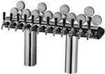 Perlick Perlick Corporation 66500P-12BPCIM Illuminated Winged Bridge Draft Beer Tower, Countertop, Glycol-Cooled - 36-3/4"W x 22-1/4"H O.A.