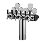 Perlick Perlick Corporation 66500P-4BPCIM Illuminated Winged Tee Draft Beer Tower, Countertop, Glycol-Cooled - 12-3/4"W x 22-1/4"H O.A.