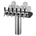 Perlick Perlick Corporation 66500P-6BPCIM Illuminated Winged Tee Draft Beer Tower, Countertop, Glycol-Cooled - 18-3/4"W x 22-1/4"H O.A.