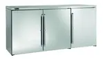 Perlick Perlick Corporation BBR72 Silver 3 Solid Door Refrigerated Back Bar Storage Cabinet, 120 Volts