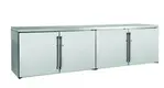 Perlick Perlick Corporation BBR96 Silver 4 Solid Door Refrigerated Back Bar Storage Cabinet, 120 Volts