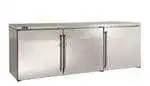 Perlick Perlick Corporation BBRLP72 Silver 3 Solid Door Refrigerated Back Bar Storage Cabinet, 120 Volts