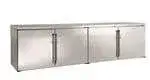 Perlick Perlick Corporation BBRLP96 Silver 4 Solid Door Refrigerated Back Bar Storage Cabinet, 120 Volts