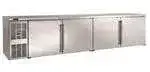 Perlick Perlick Corporation BBSLP108 Silver 4 Solid Door Refrigerated Back Bar Storage Cabinet, 120 Volts