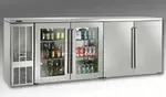 Perlick Perlick Corporation BBSN92 Silver 4 Solid Door Refrigerated Back Bar Storage Cabinet, 120 Volts
