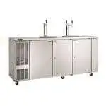 Perlick Perlick Corporation DDC92 3 Taps 1/2 Barrel Draft Beer Cooler - Stainless Steel, 4 Kegs Capacity, 120 Volts