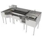Perlick Perlick Corporation PTE80-A Tobin Ellis Signature Cocktail Station, Stainless Steel with 64 lbs. Ice Capacity 9-Bottle Storage 10-Circuit Built-In Cold Plate - 80"W x 27.63"D with 64 lbs. Ice Capacity 9-Bottle Storage 10-Circuit Built-In Cold Plate - 80"W x 27.63"D