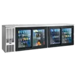 Perlick Perlick Corporation SDBS108 Silver 4 Glass Door Refrigerated Back Bar Storage Cabinet, 120 Volts