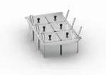 Rational 60.75.306 Portion Basket Kit  includes (6) 1/6 GN solid baskets with lids and frame