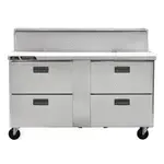 Traulsen Traulsen CLPT-6016-DW 60.25'' 4 Drawer Refrigerated Sandwich / Salad Prep Table with