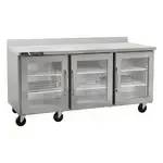 Traulsen Traulsen CLUC-72R-GD-WTLRR 72.25'' 3 Door Worktop Refrigerator with Front Breathing Compressor - 18.80 cu. ft.