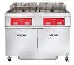 Vulcan Vulcan 2ER85CF (2) 85 lb. Full Frypots Electric Floor Fryer with Computer Controls and KleenScreen PLUS® Filter System, 208 Volts