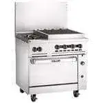 Vulcan Vulcan 36C-2B24CBN Restaurant Gas Range, with 2 Burners (1) 24" Charbroiler and Convection oven - 135,000 BTU