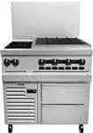 Vulcan Vulcan 36R-2B24CB Restaurant Gas Range, with 2 Burners (1) 24" Charbroiler and Refrigerated Base with (2) Drawers - 124,000 BTU