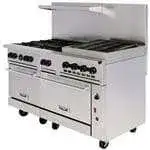 Vulcan Vulcan 60SC-6B24CBN Restaurant Gas Range, 60" W with 6 Burners (1) 24" Charbroiler and (1) Standard Oven & (1) Convection Oven - 278,000 BTU