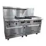 Vulcan Vulcan 72SS-24GT4B24CB Restaurant Gas Range, 72" W with 4 Burners (1) 24" Charbroiler & (1) 24" Griddle and (2) Standard Ovens - 294,000 BTU